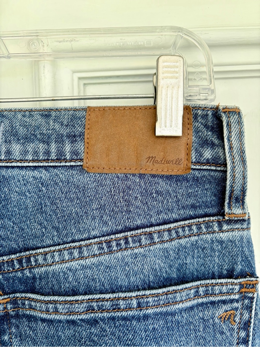Madewell High-Rise Slim Straight Jeans in Medium Blue - Picture 5 of 9
